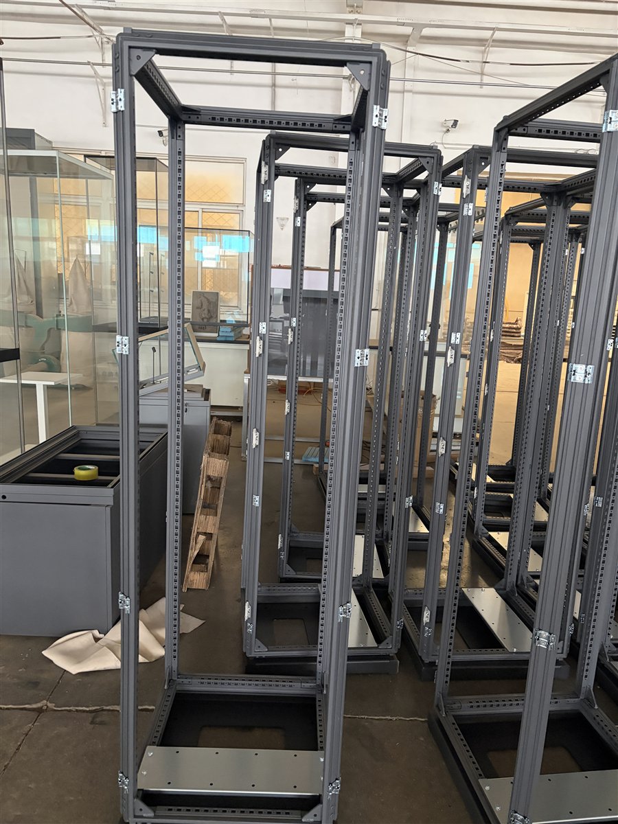 LANSGRID modular cabinet frames on the manufacturing floor