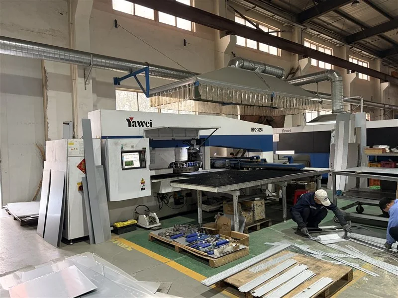 Sheet-metal processing equipment on LANSGRID's production floor